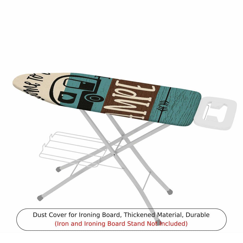 1-Piece Camper Retro Travel Adventure  Ironing Board Cover, Universal Size, Without Board