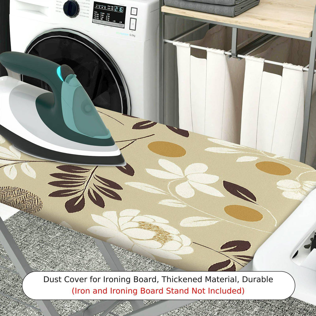 1-Piece Floral Beige Brown  Ironing Board Cover, Universal Size, Without Board