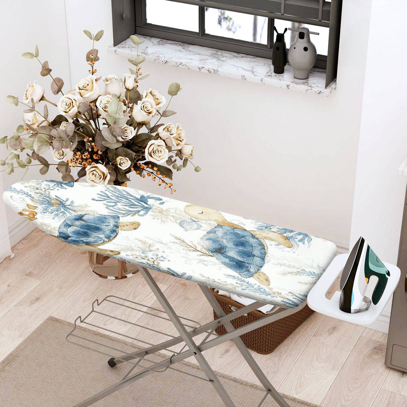 1-Piece Turtle Ocean Sea  Ironing Board Cover, Universal Size, Without Board
