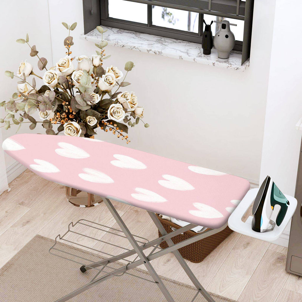1-Piece Pink Heart Floral  Ironing Board Cover, Universal Size, Without Board