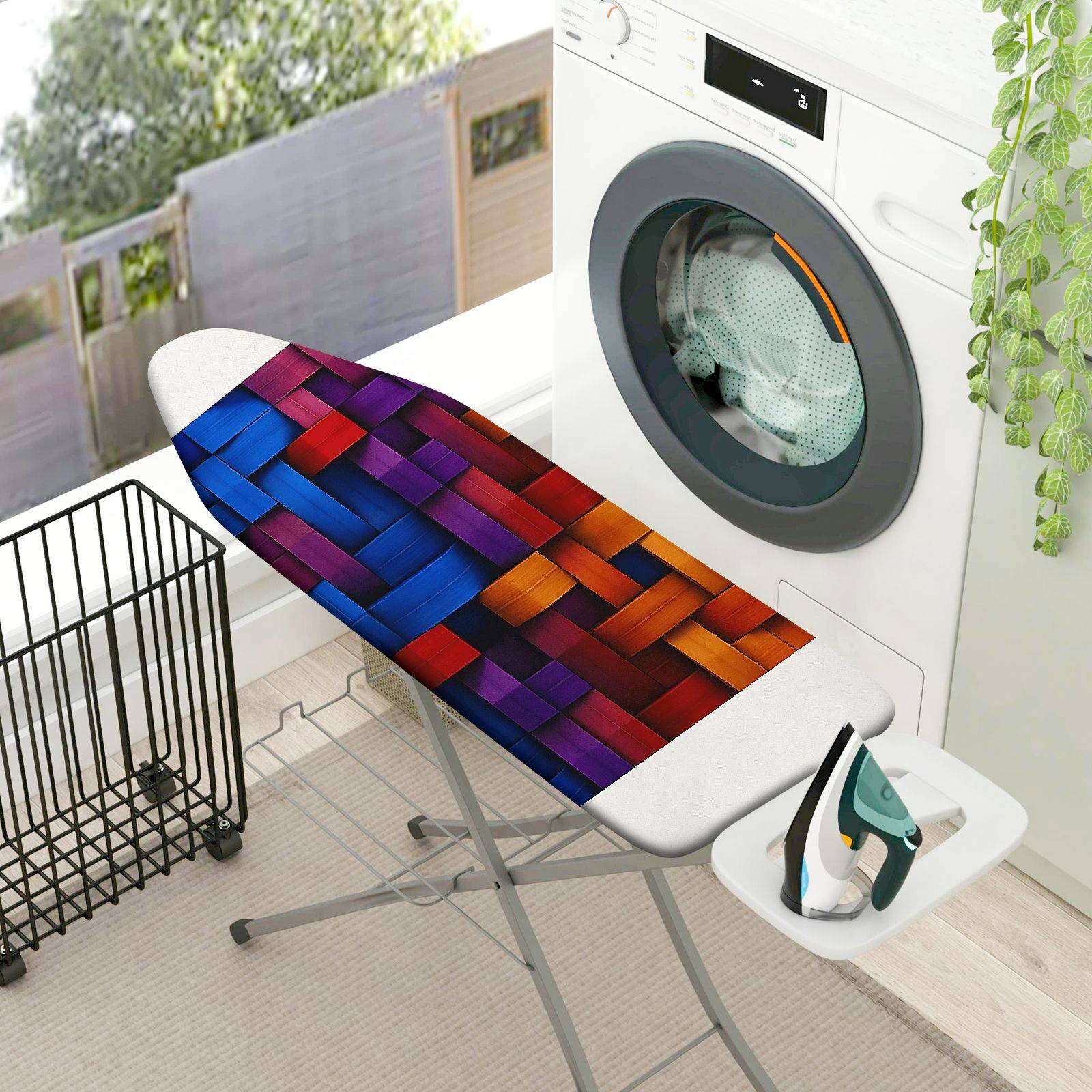1-Piece Colorful Abstract Geometric  Ironing Board Cover, Universal Size, Without Board
