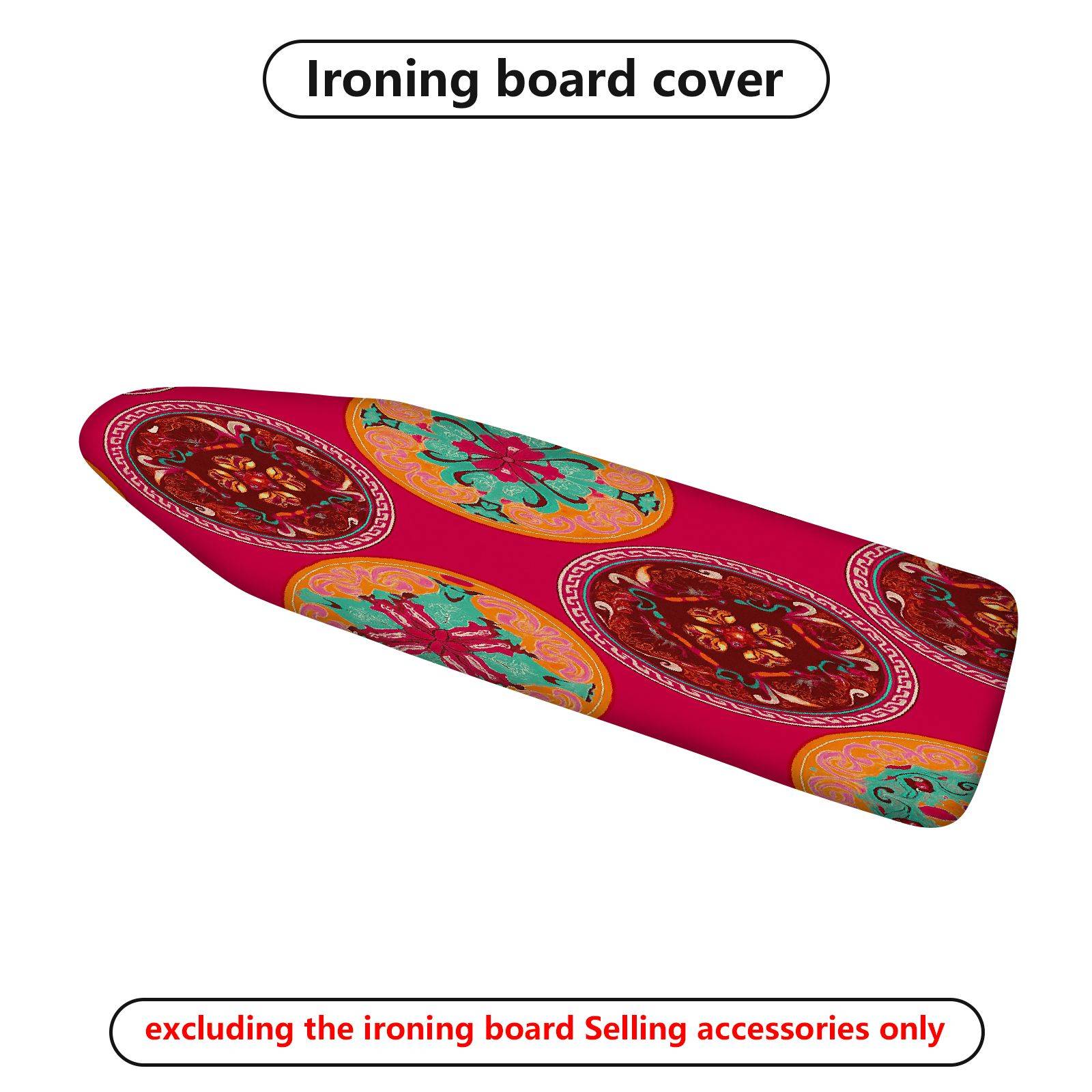 1-Piece Abstract Mandala Red  Ironing Board Cover, Universal Size, Without Board