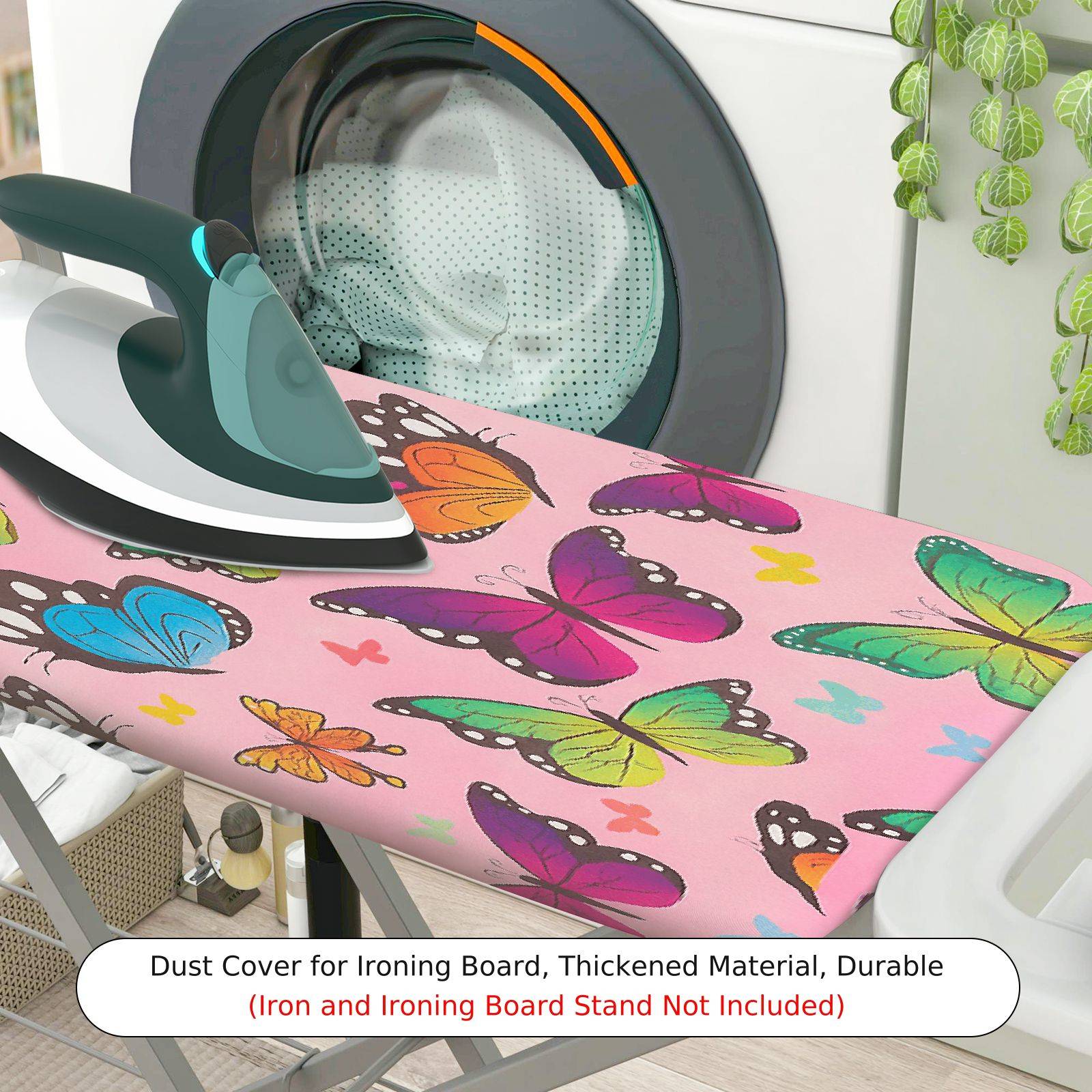 1-Piece Butterfly Colorful Pink  Ironing Board Cover, Universal Size, Without Board