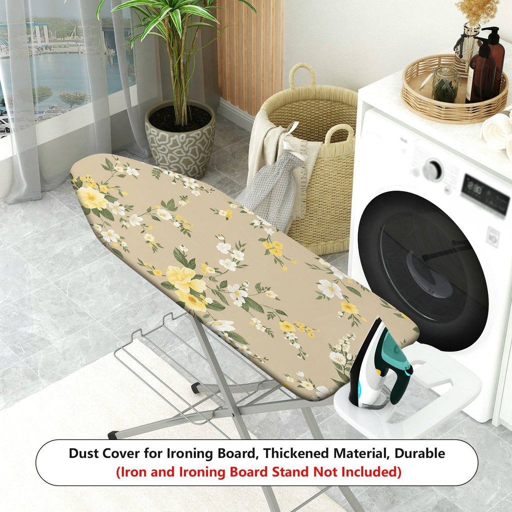 1-Piece Floral Pattern Beige Yellow Flower  Ironing Board Cover, Universal Size, Without Board