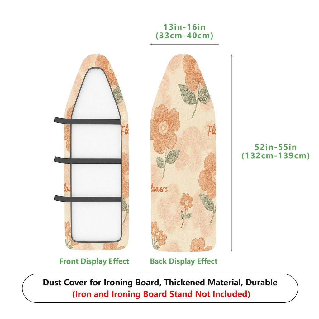 1-Piece Floral Pattern Beige Orange  Ironing Board Cover, Universal Size, Without Board