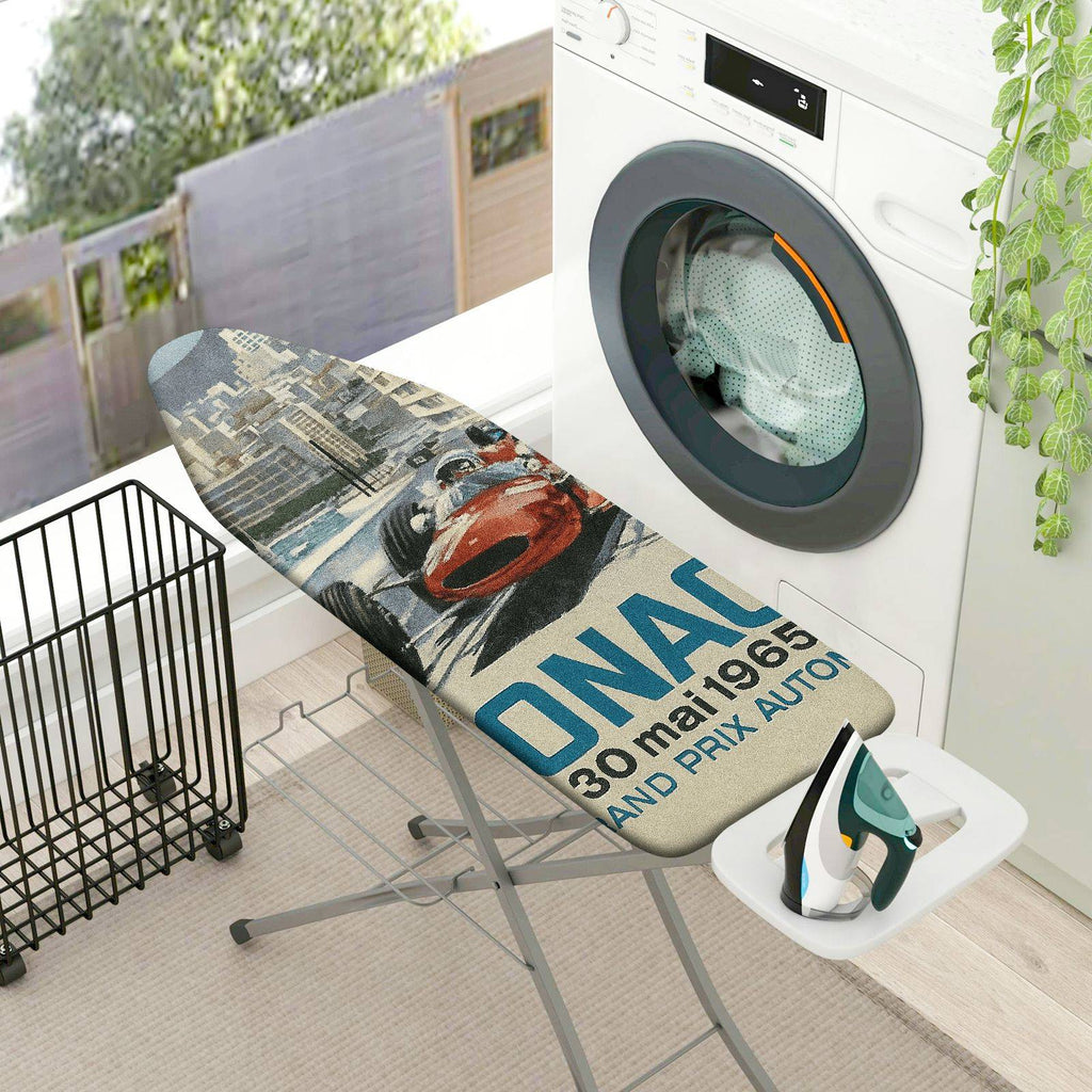 1-Piece Retro Racing Car City  Ironing Board Cover, Universal Size, Without Board