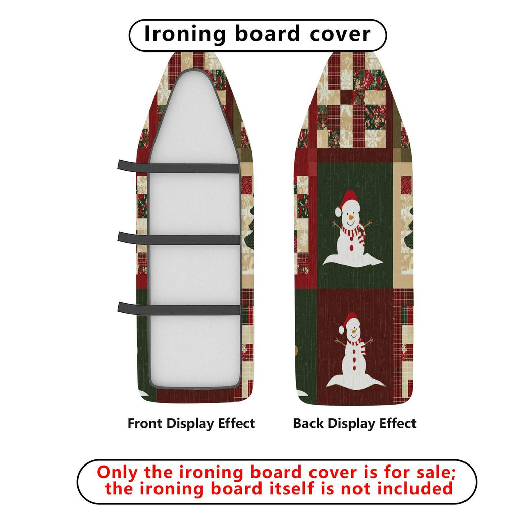 1-Piece Snowman Christmas Patchwork  Ironing Board Cover, Universal Size, Without Board