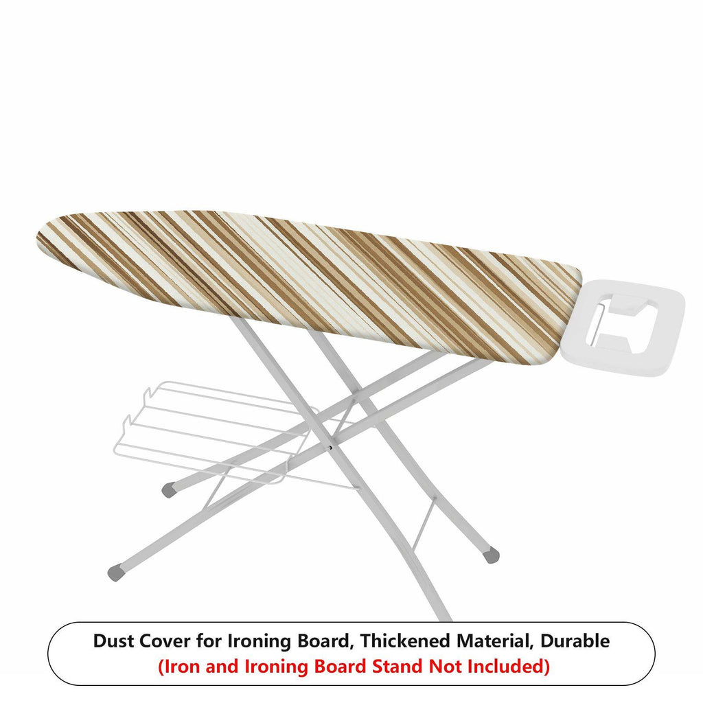 1-Piece Striped Beige Brown Pattern  Ironing Board Cover, Universal Size, Without Board