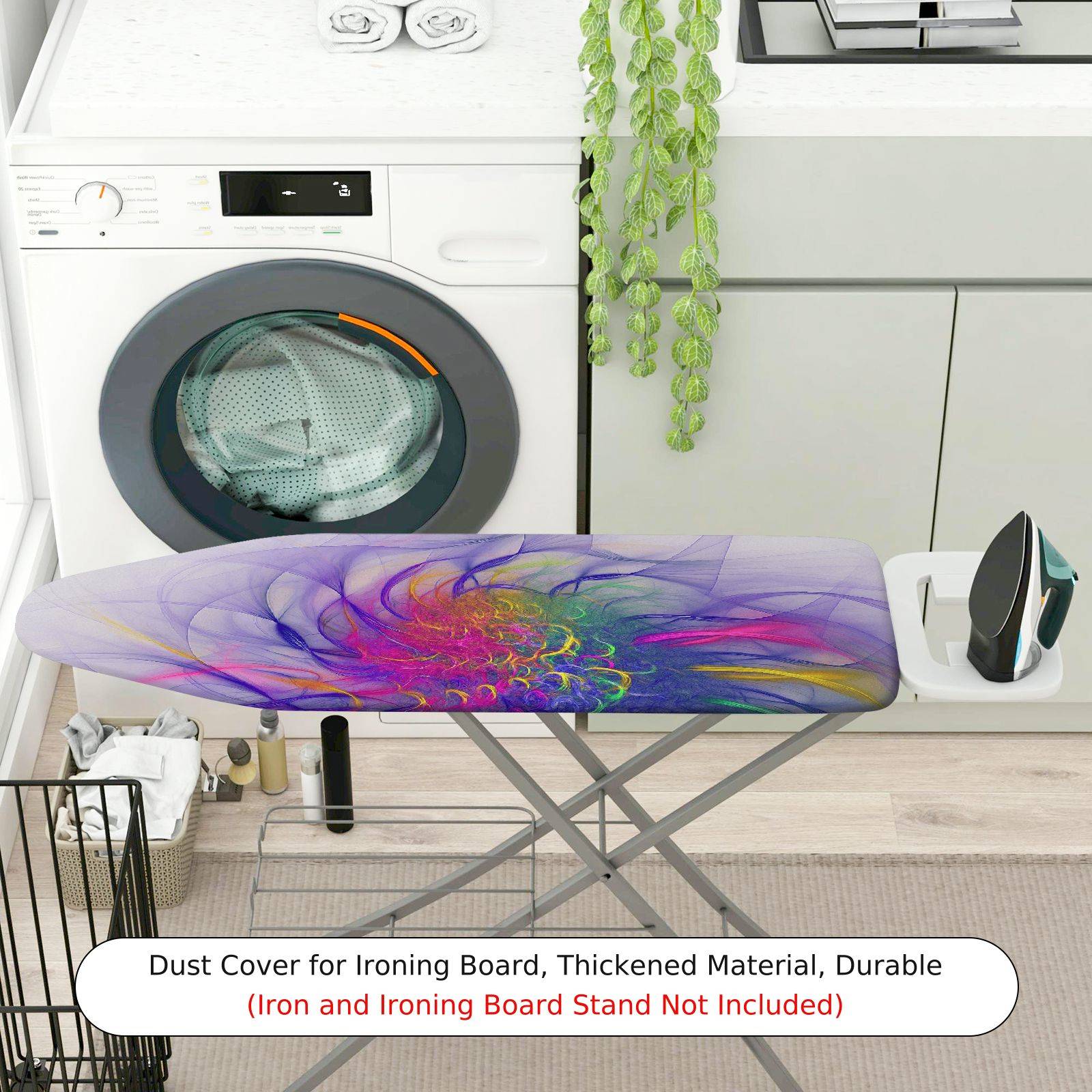 1-Piece Abstract Swirl Colorful Pattern  Ironing Board Cover, Universal Size, Without Board