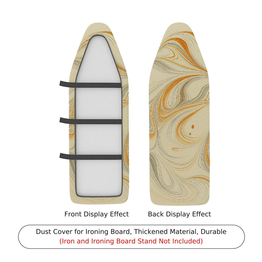 1-Piece Abstract Swirl Pattern Beige Orange  Ironing Board Cover, Universal Size, Without Board