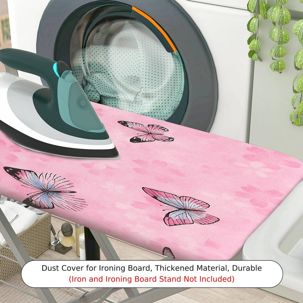 1-Piece Pink Butterfly Floral  Ironing Board Cover, Universal Size, Without Board