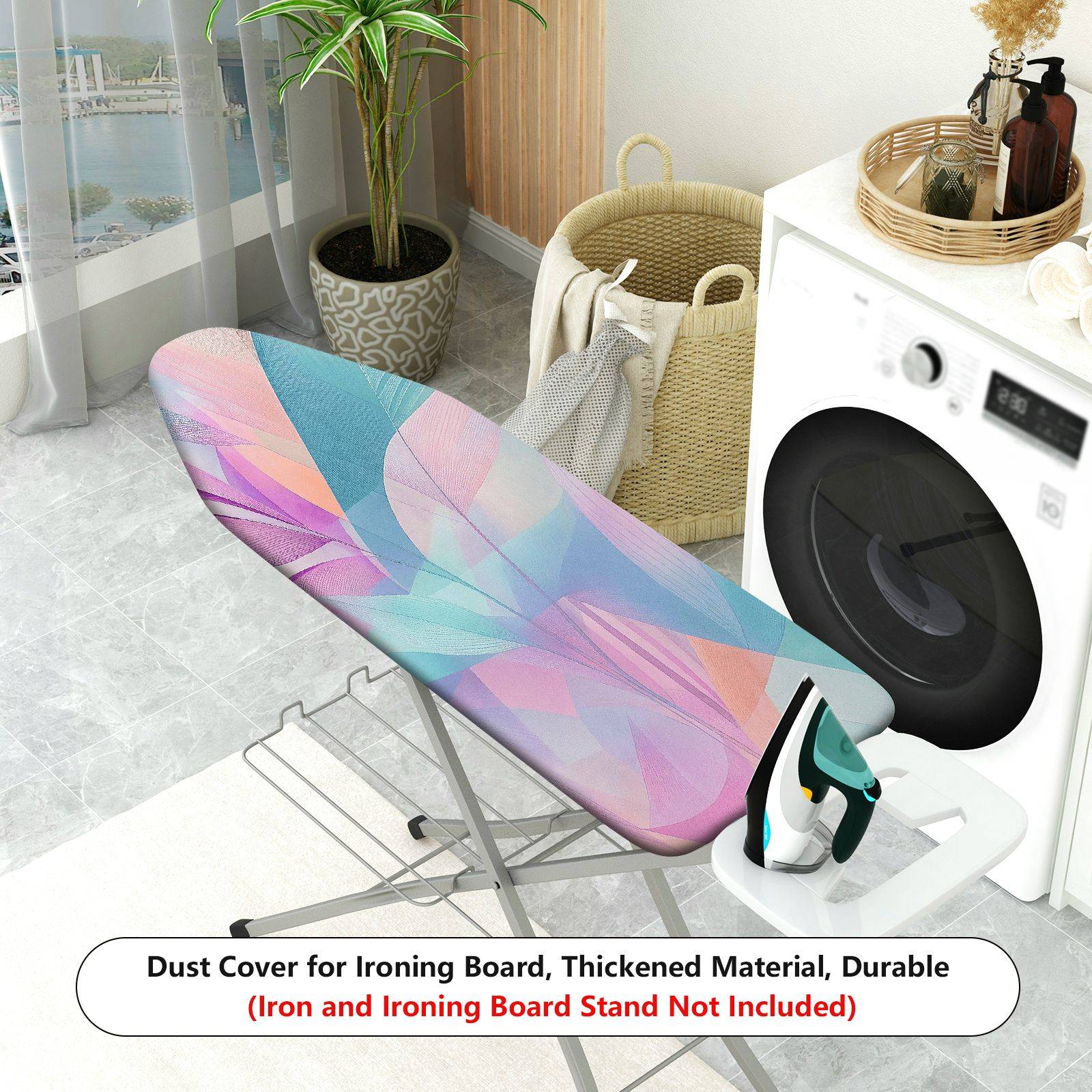 1-Piece Abstract Colorful Geometric Pattern  Ironing Board Cover, Universal Size, Without Board