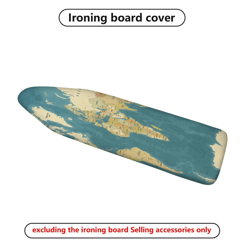 1-Piece Vintage Map Retro Travel World  Ironing Board Cover, Universal Size, Without Board