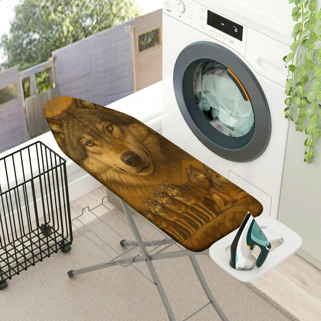 1-Piece Animal Wolf Pack Brown  Ironing Board Cover, Universal Size, Without Board