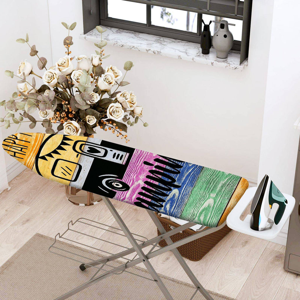 1-Piece Campers Retro Colorful  Ironing Board Cover, Universal Size, Without Board