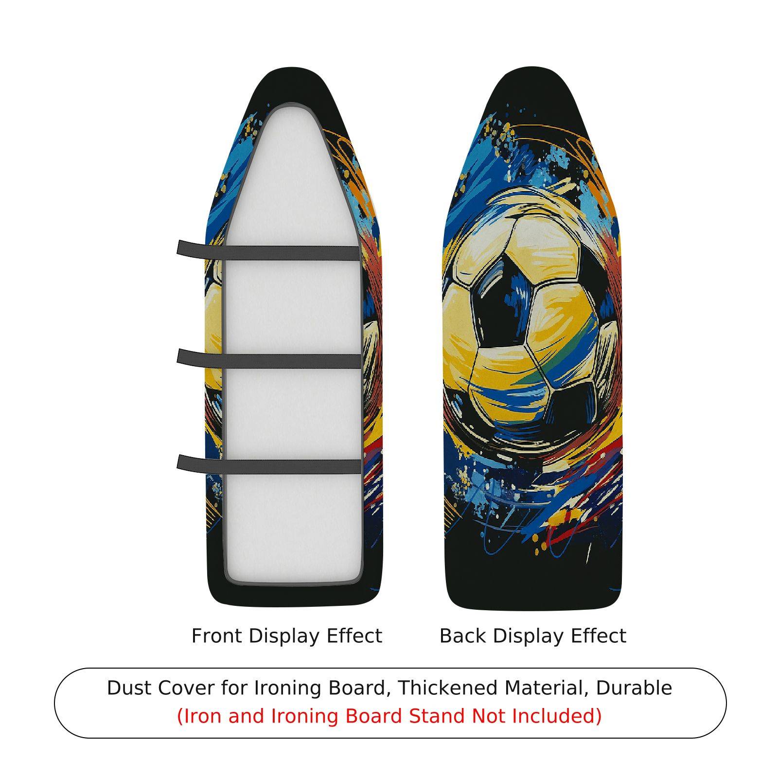 1-Piece Soccer Abstract Colorful  Ironing Board Cover, Universal Size, Without Board