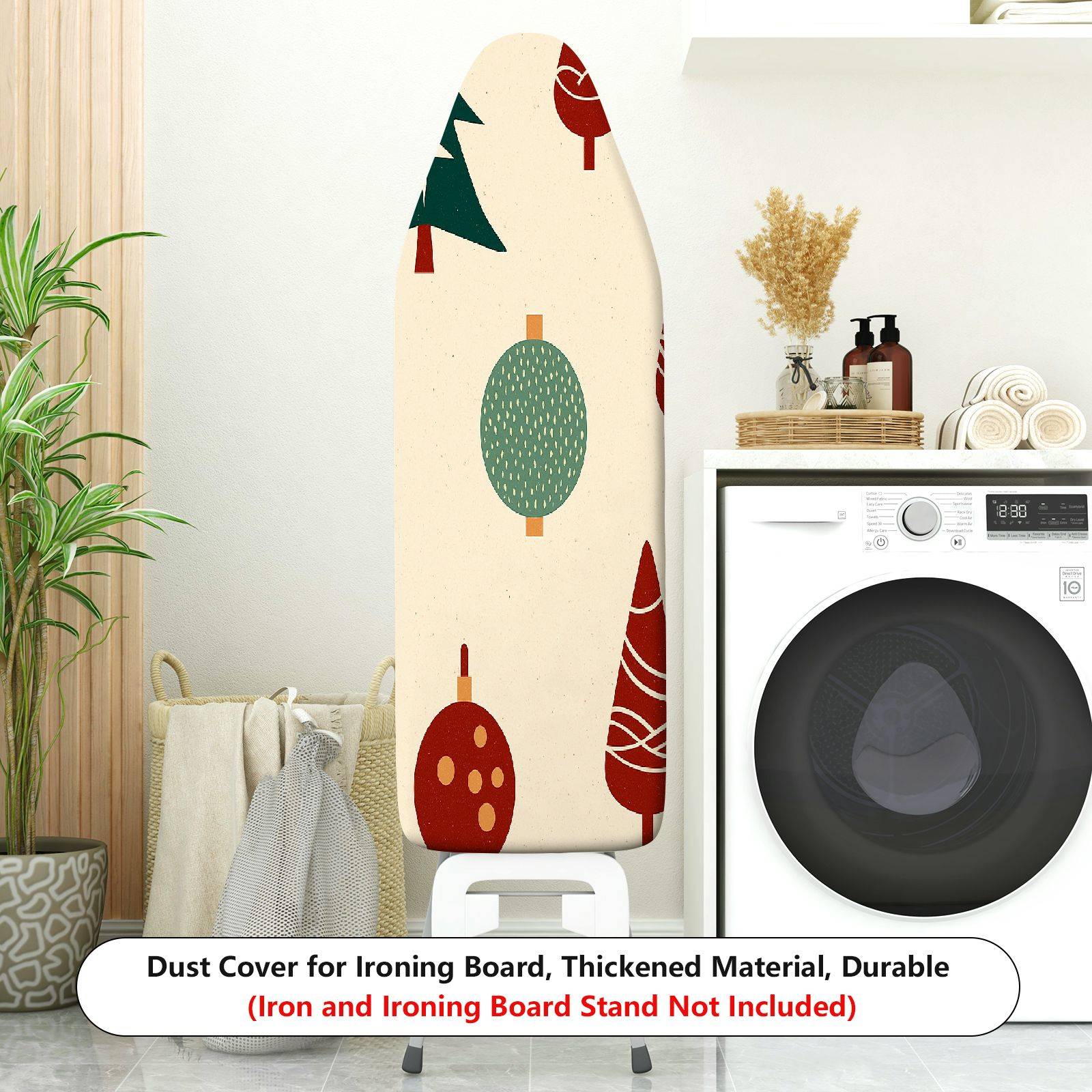 1-Piece Christmas Trees Ornaments Holiday  Ironing Board Cover, Universal Size, Without Board