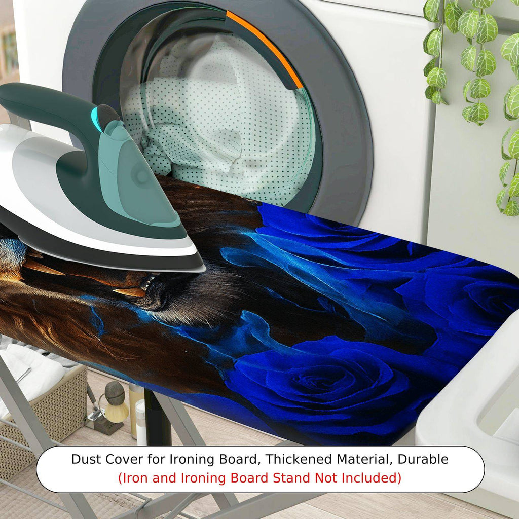 1-Piece Lion Blue Rose Abstract  Ironing Board Cover, Universal Size, Without Board