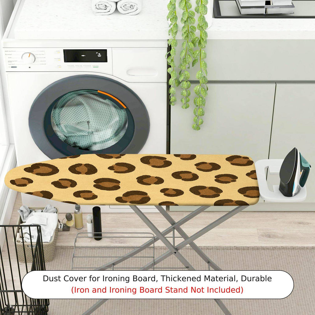 1-Piece Leopard Print Beige Brown  Ironing Board Cover, Universal Size, Without Board