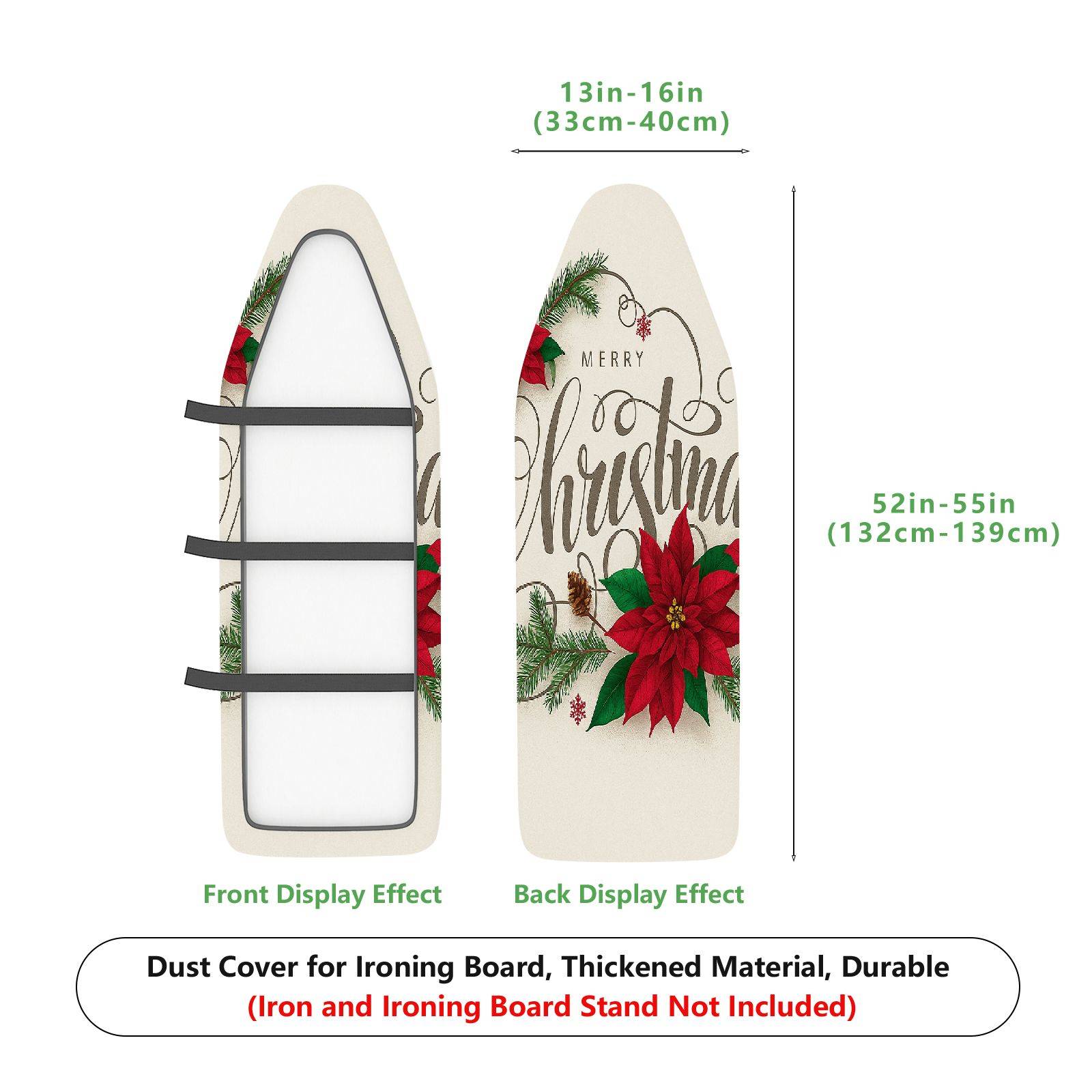 1-Piece Christmas Floral Red  Ironing Board Cover, Universal Size, Without Board