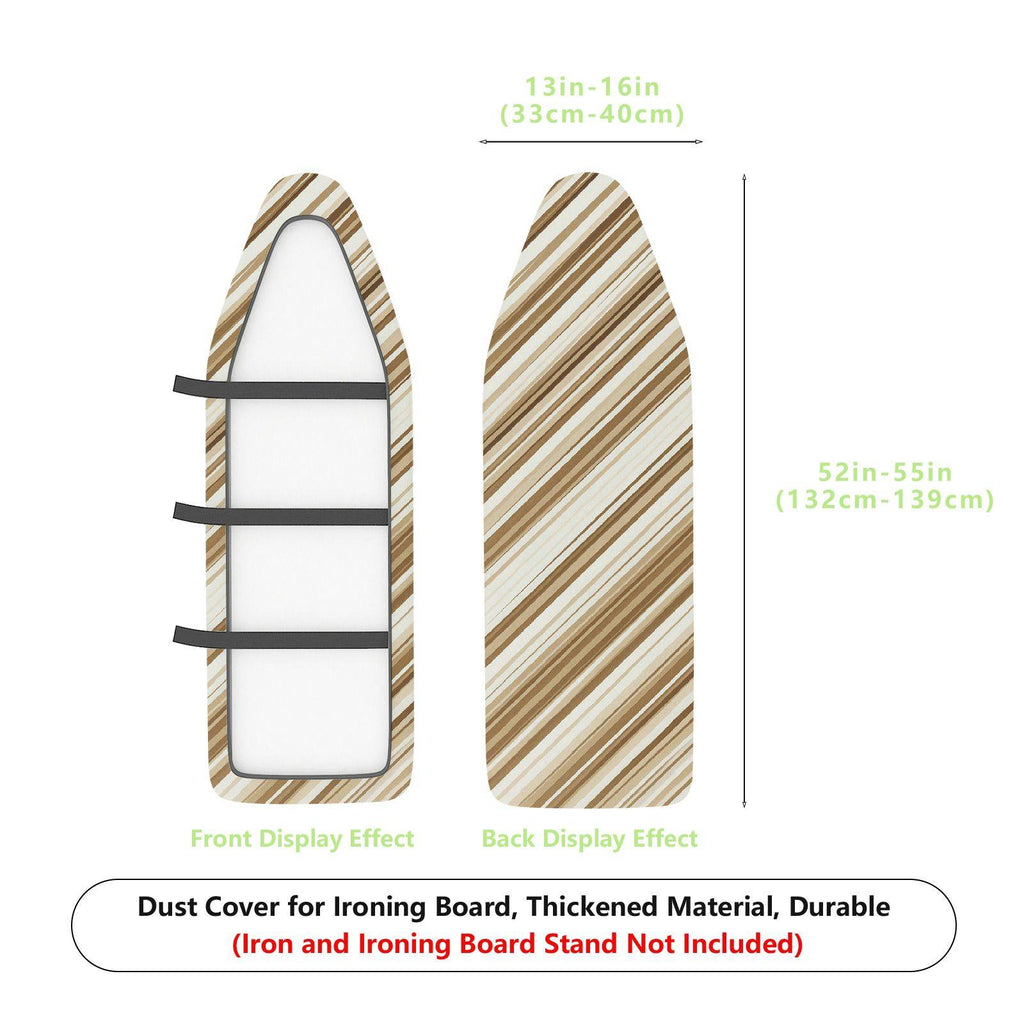 1-Piece Striped Beige Brown Pattern  Ironing Board Cover, Universal Size, Without Board