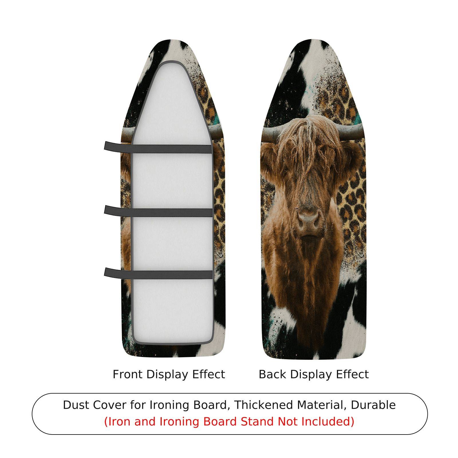 1-Piece Animal Print Cow Fur Pattern Leopard  Ironing Board Cover, Universal Size, Without Board