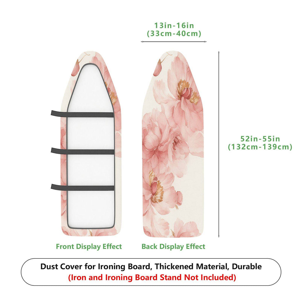 1-Piece Floral Pink Peony Elegant  Ironing Board Cover, Universal Size, Without Board