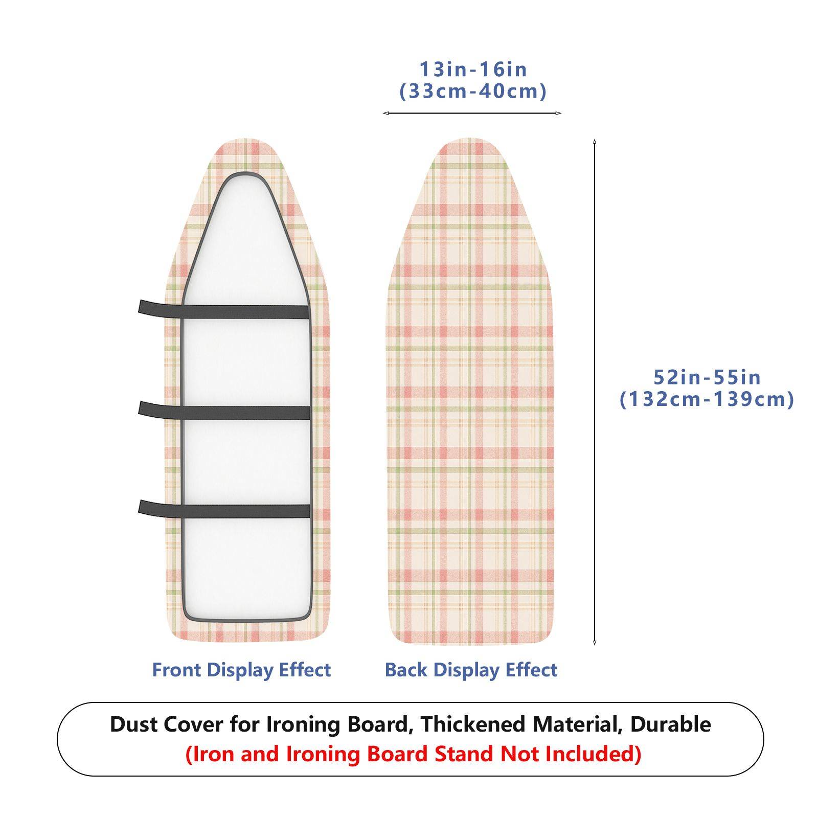 1-Piece Plaid Checkered Retro  Ironing Board Cover, Universal Size, Without Board