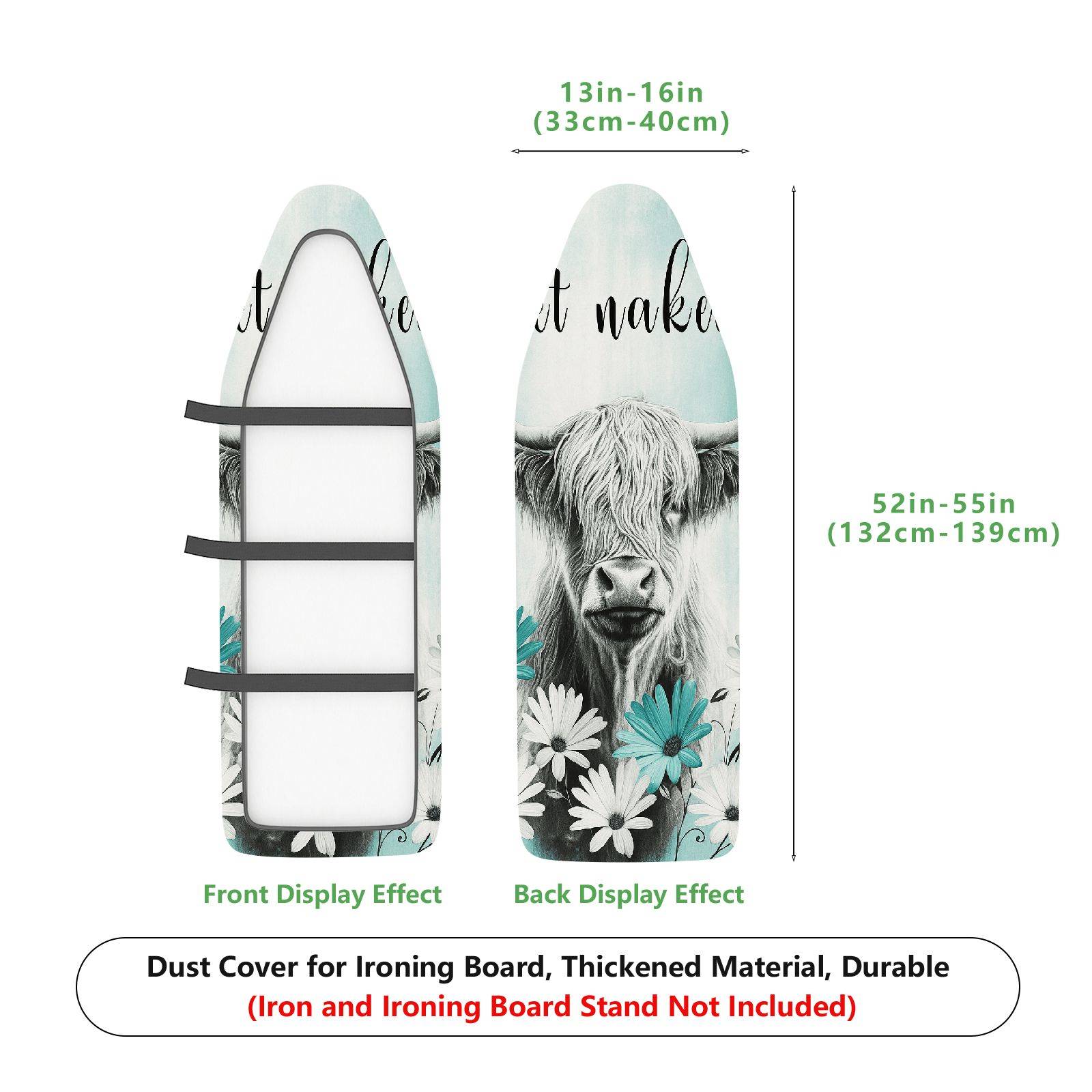 1-Piece Animal Floral Text  Ironing Board Cover, Universal Size, Without Board