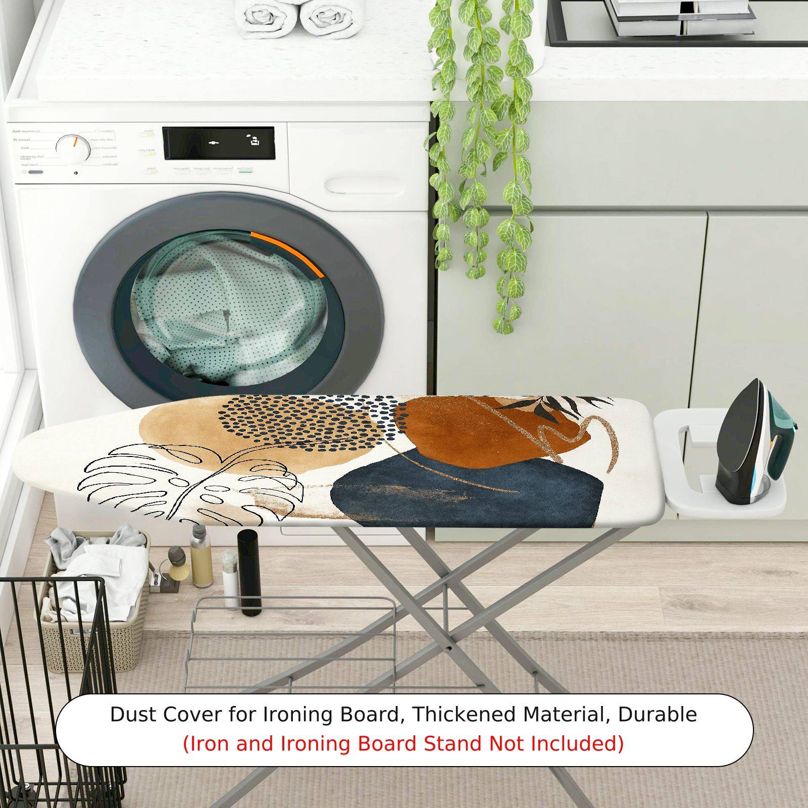 1-Piece Abstract Art Leaf Pattern Geometric  Ironing Board Cover, Universal Size, Without Board