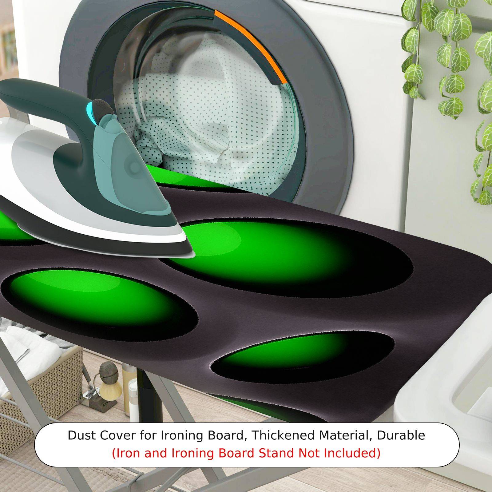 1-Piece Green Oval Pattern Modern Abstract Artistic  Ironing Board Cover, Universal Size, Without Board