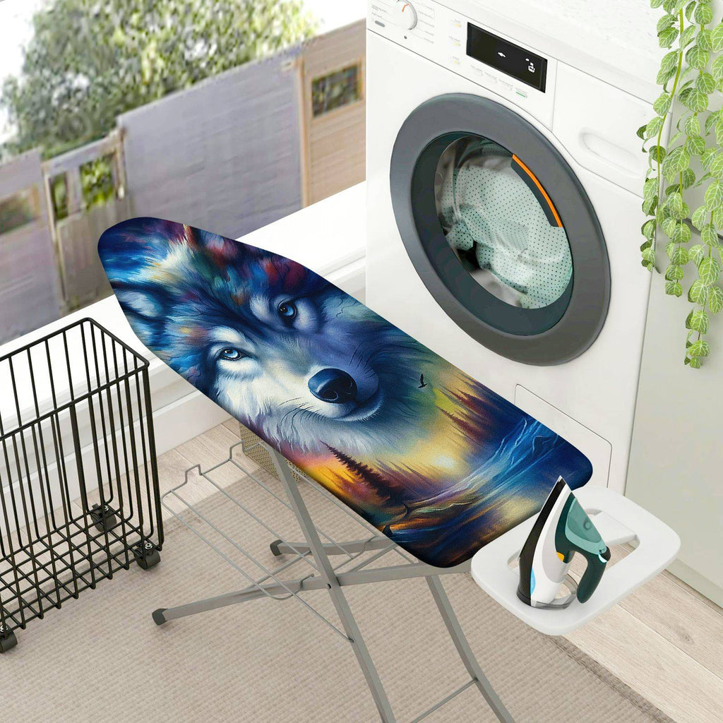 1-Piece Colorful Wolf Art Animal  Ironing Board Cover, Universal Size, Without Board