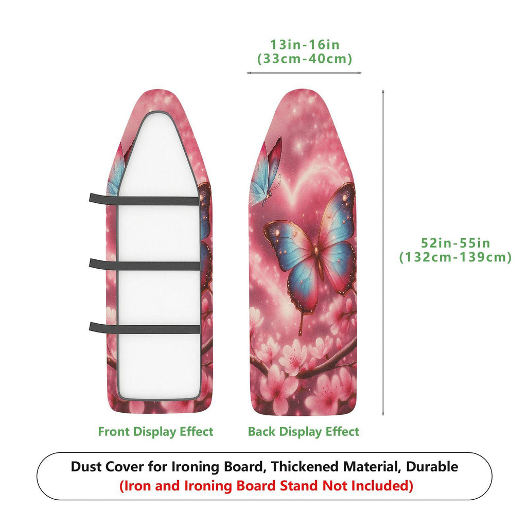 1-Piece Butterfly Cherry Blossom Pink  Ironing Board Cover, Universal Size, Without Board