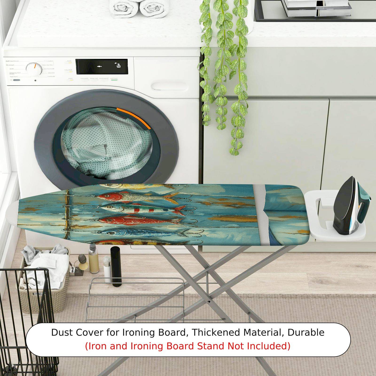 1-Piece Fish Ocean Nautical  Ironing Board Cover, Universal Size, Without Board