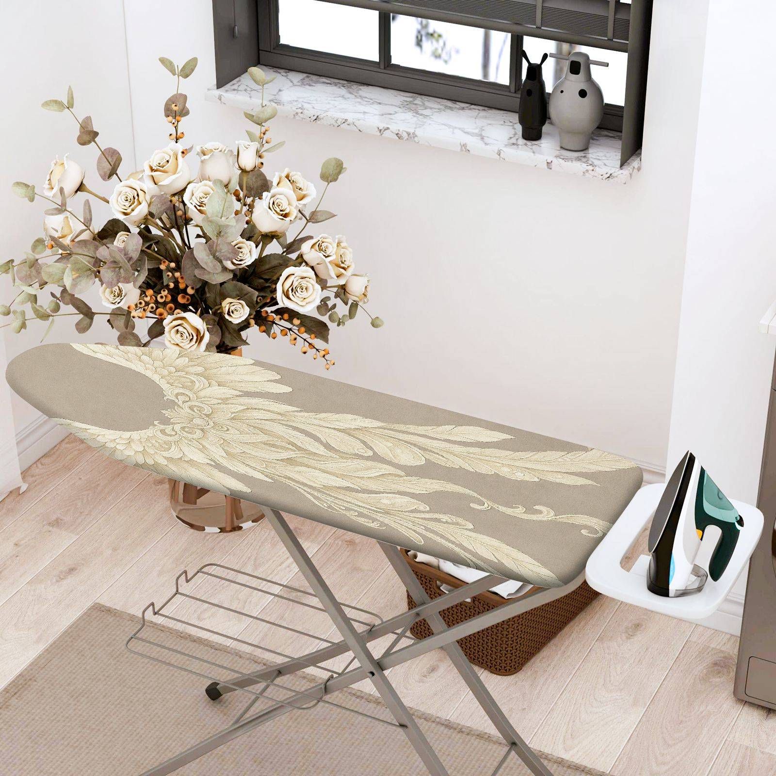 1-Piece Angel Feather Artistic Elegant  Ironing Board Cover, Universal Size, Without Board