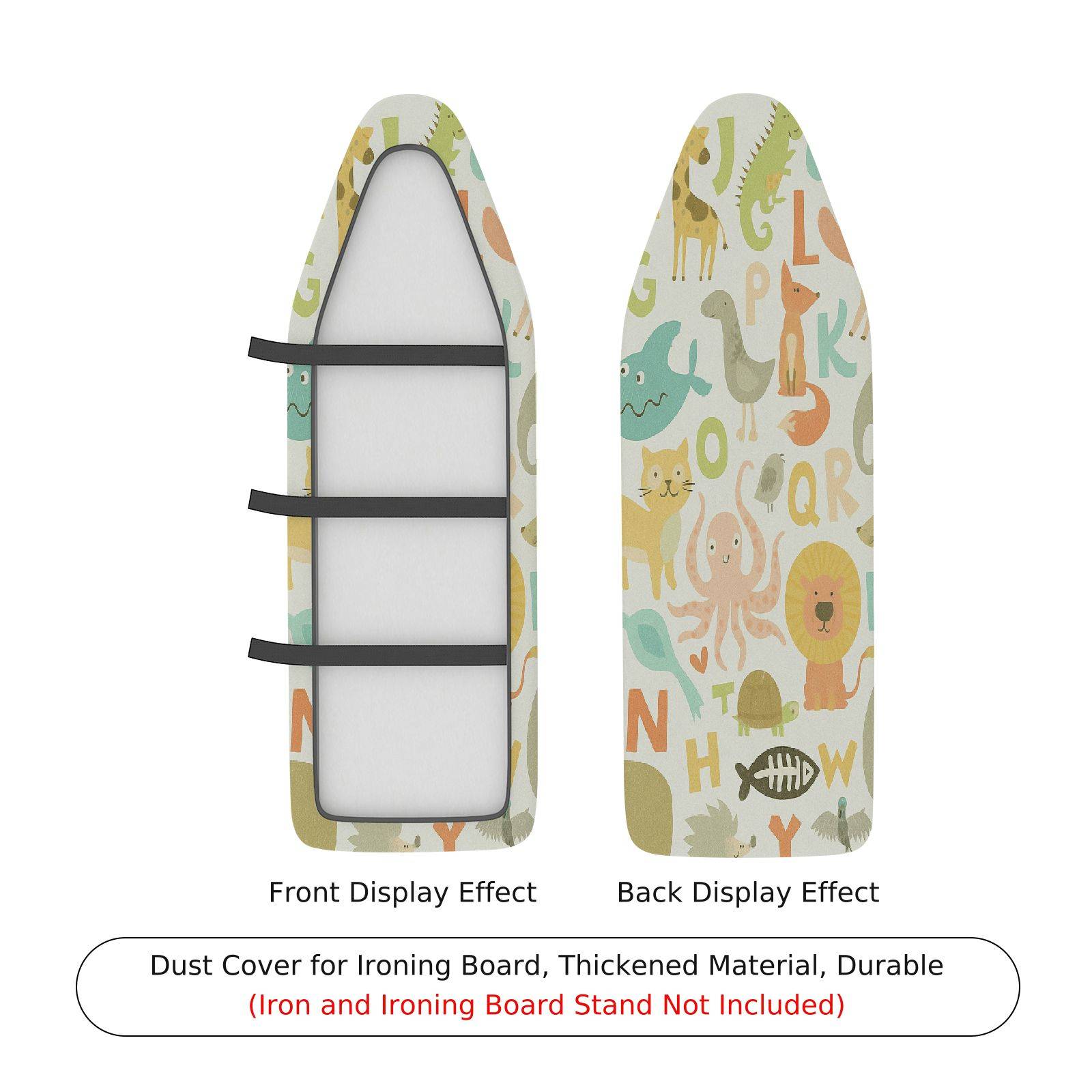 1-Piece Animal Alphabet  Ironing Board Cover, Universal Size, Without Board