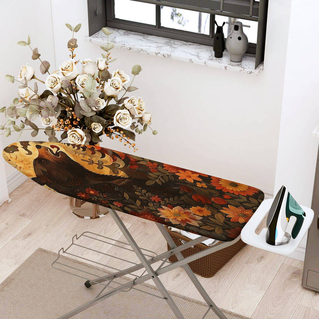 1-Piece Floral Animal Bear  Ironing Board Cover, Universal Size, Without Board