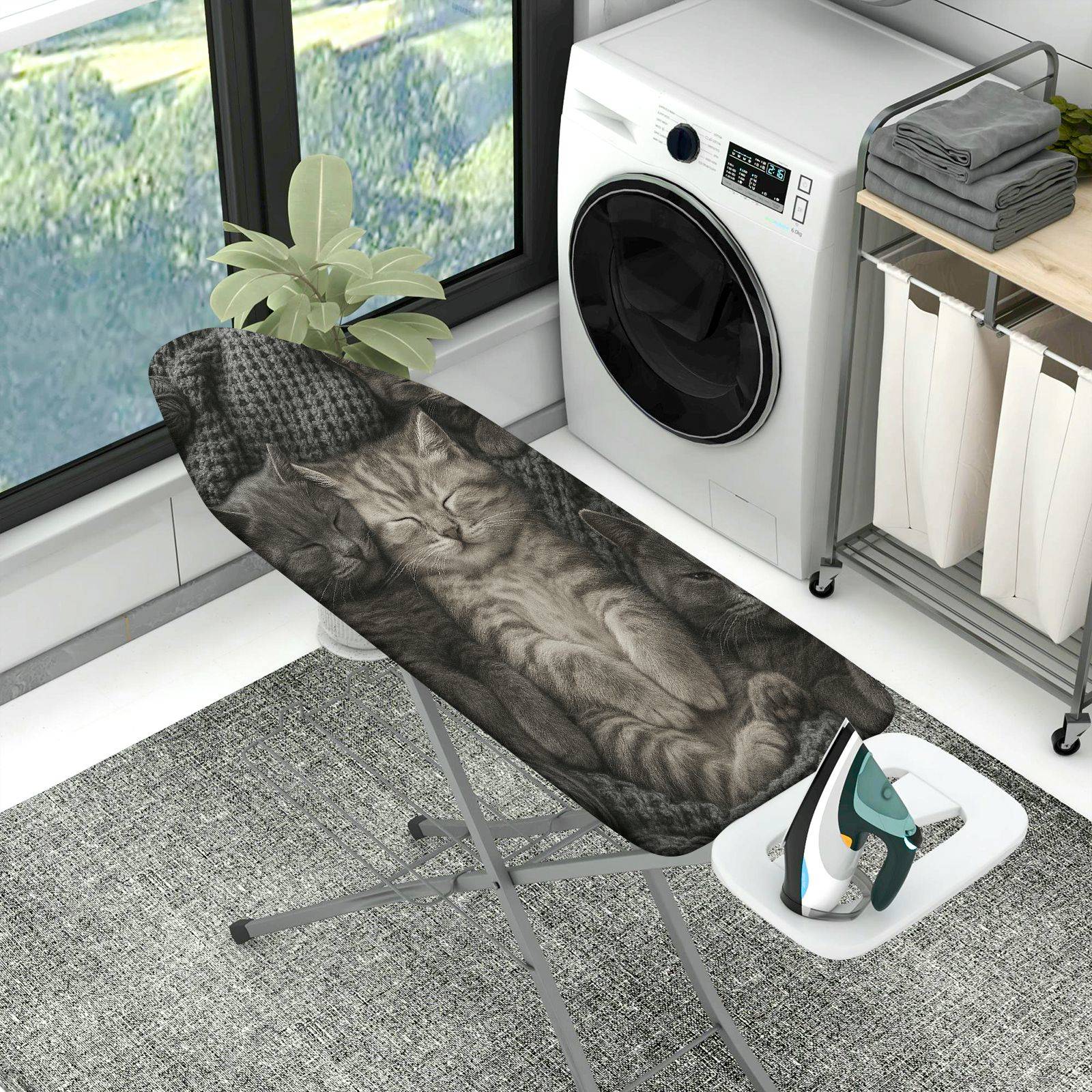 1-Piece Cat Animal Sleeping  Ironing Board Cover, Universal Size, Without Board