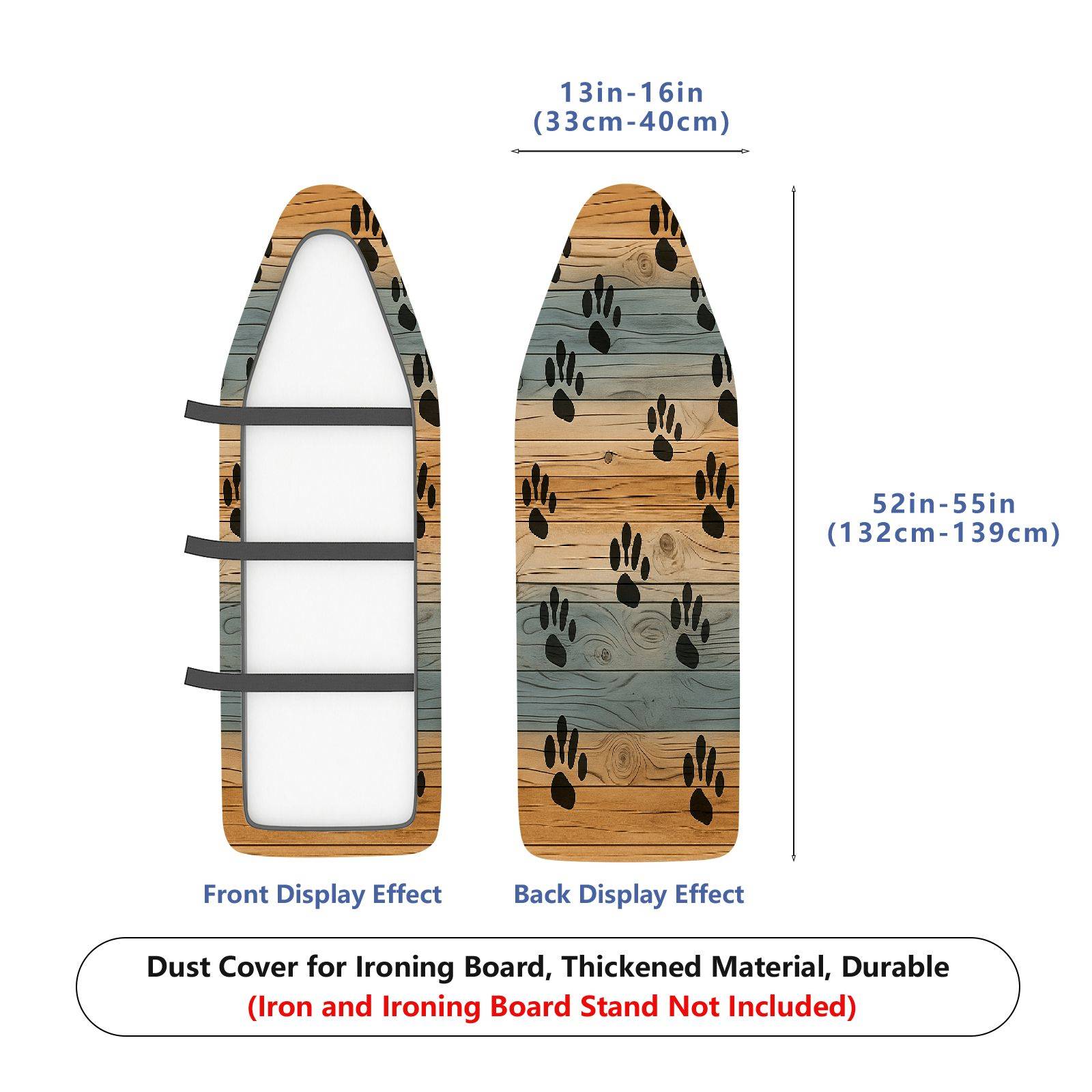 1-Piece Animal Paw  Rustic  Ironing Board Cover, Universal Size, Without Board
