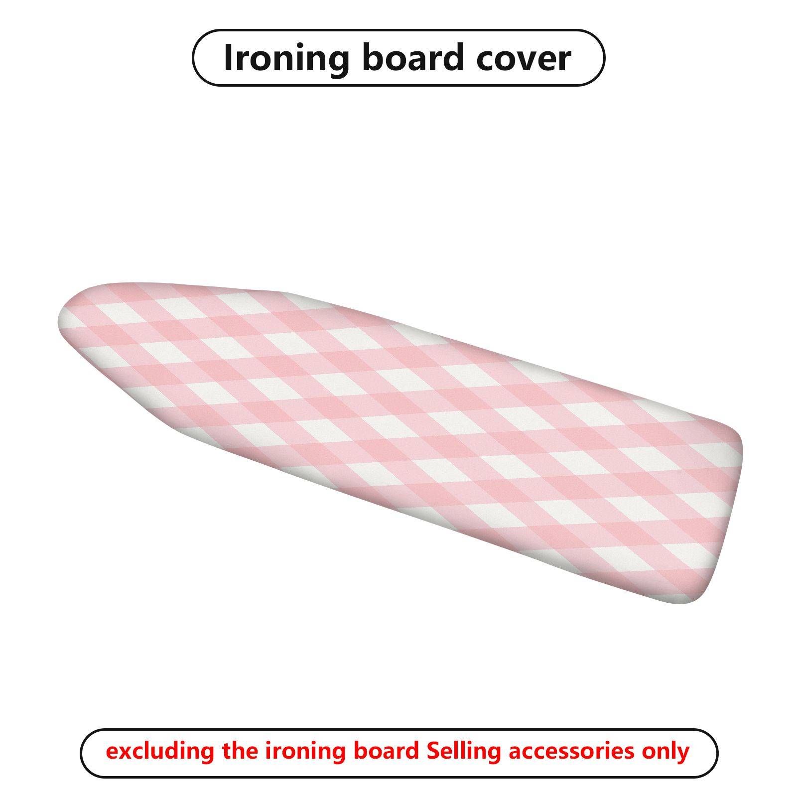 1-Piece Pink Plaid Checkered Decorative  Ironing Board Cover, Universal Size, Without Board