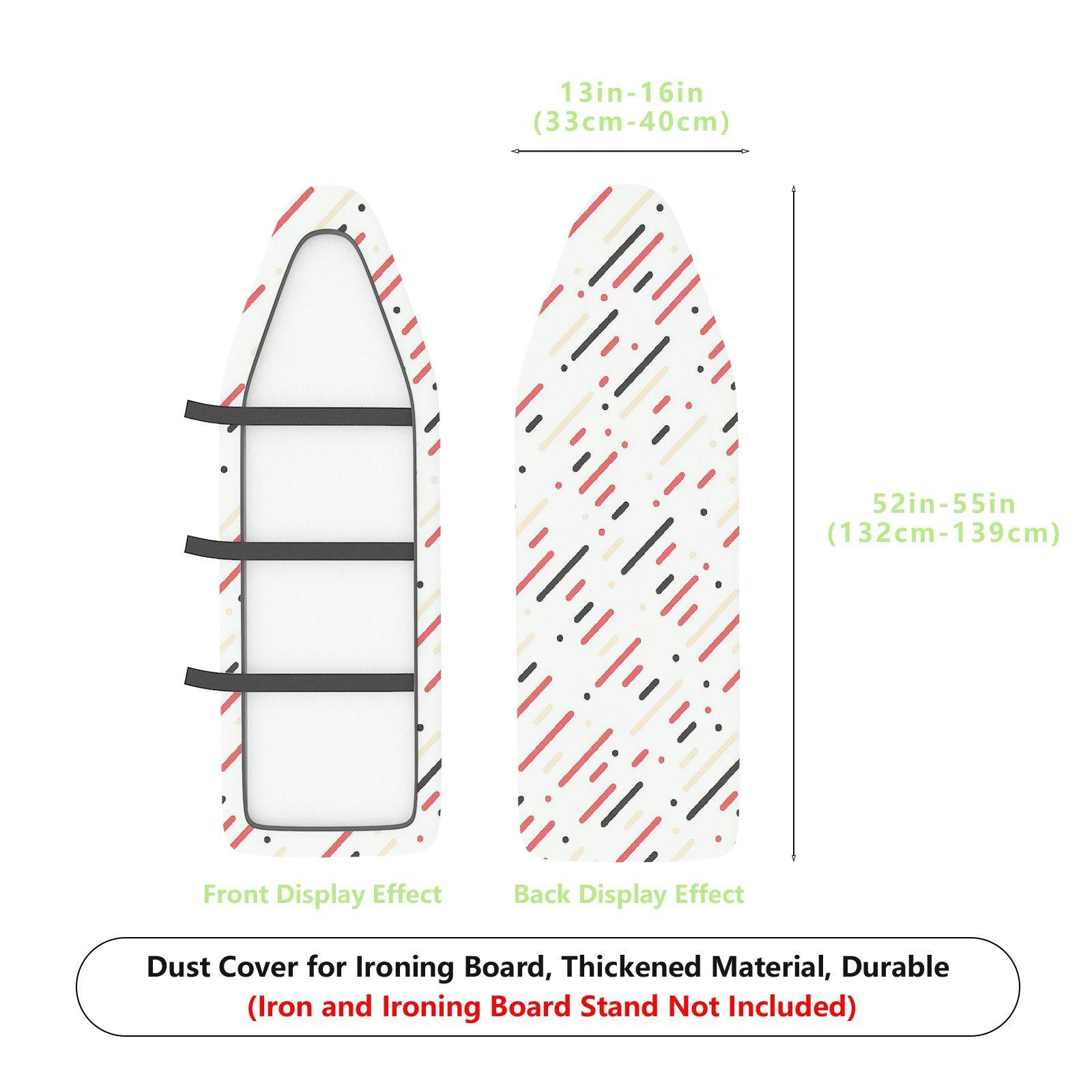 1-Piece Abstract Stripes Modern Contemporary  Ironing Board Cover, Universal Size, Without Board