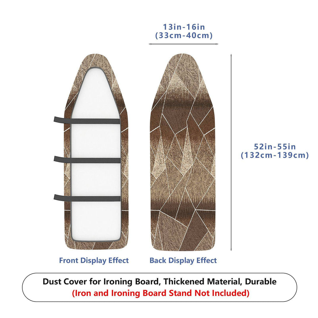 1-Piece Abstract Brown Geometric Pattern  Ironing Board Cover, Universal Size, Without Board