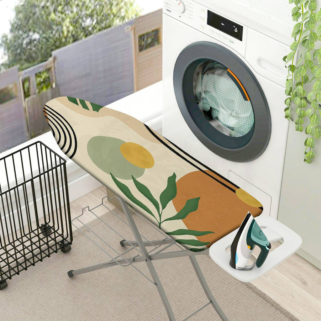 1-Piece Abstract Botanical Stripe  Ironing Board Cover, Universal Size, Without Board