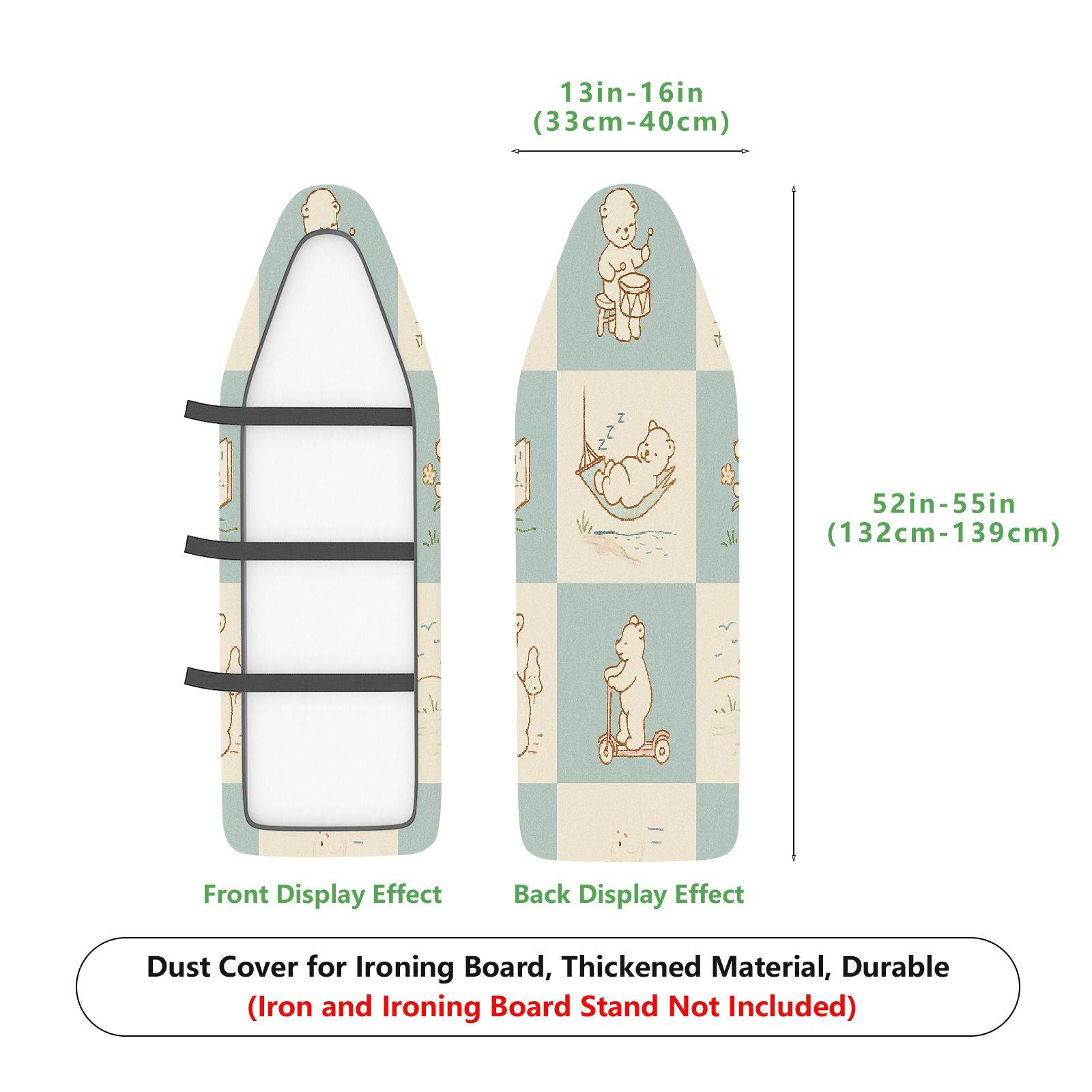1-Piece Animal Bear  Ironing Board Cover, Universal Size, Without Board