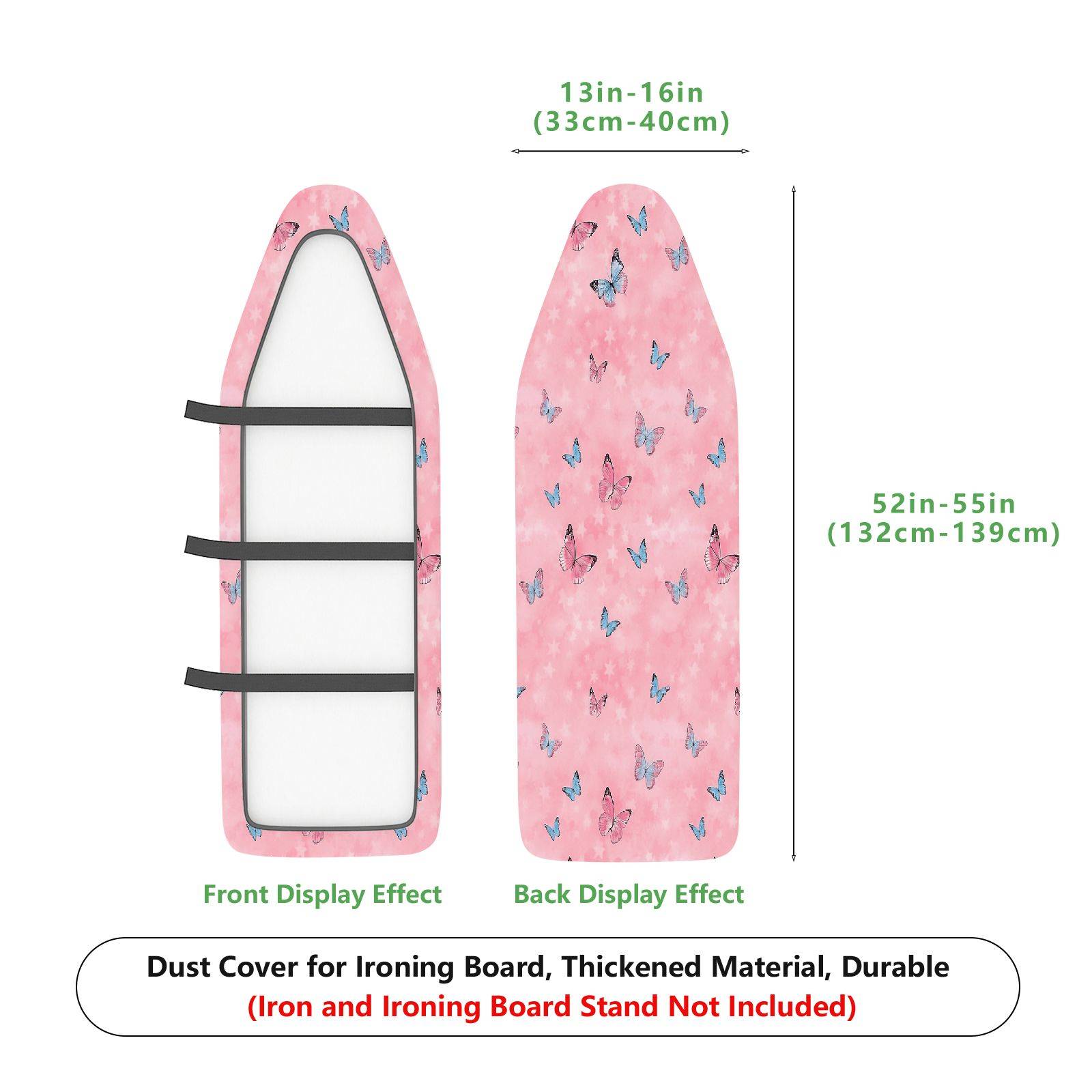 1-Piece Butterfly Pink Floral  Ironing Board Cover, Universal Size, Without Board