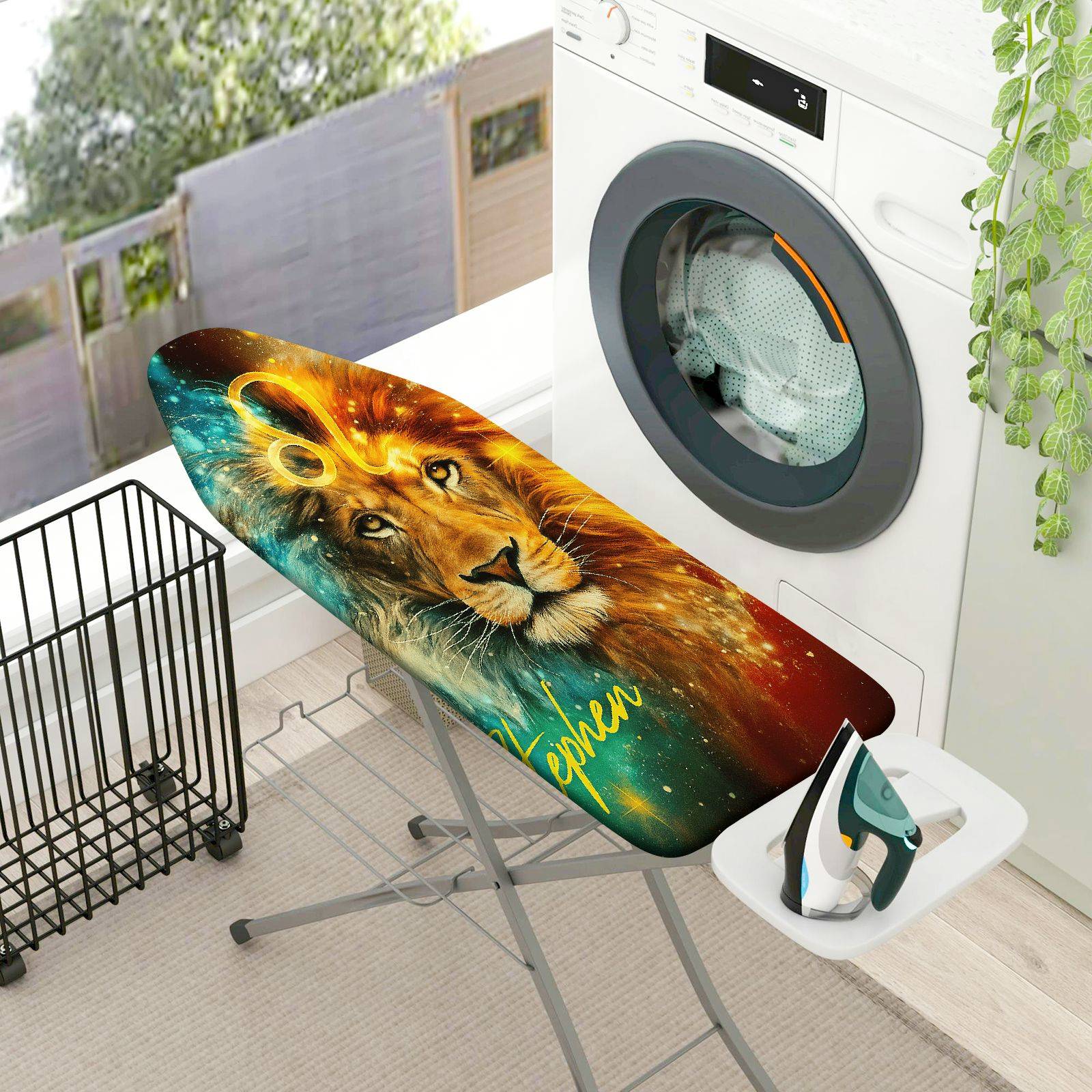 1-Piece Lion Galaxy Abstract  Ironing Board Cover, Universal Size, Without Board
