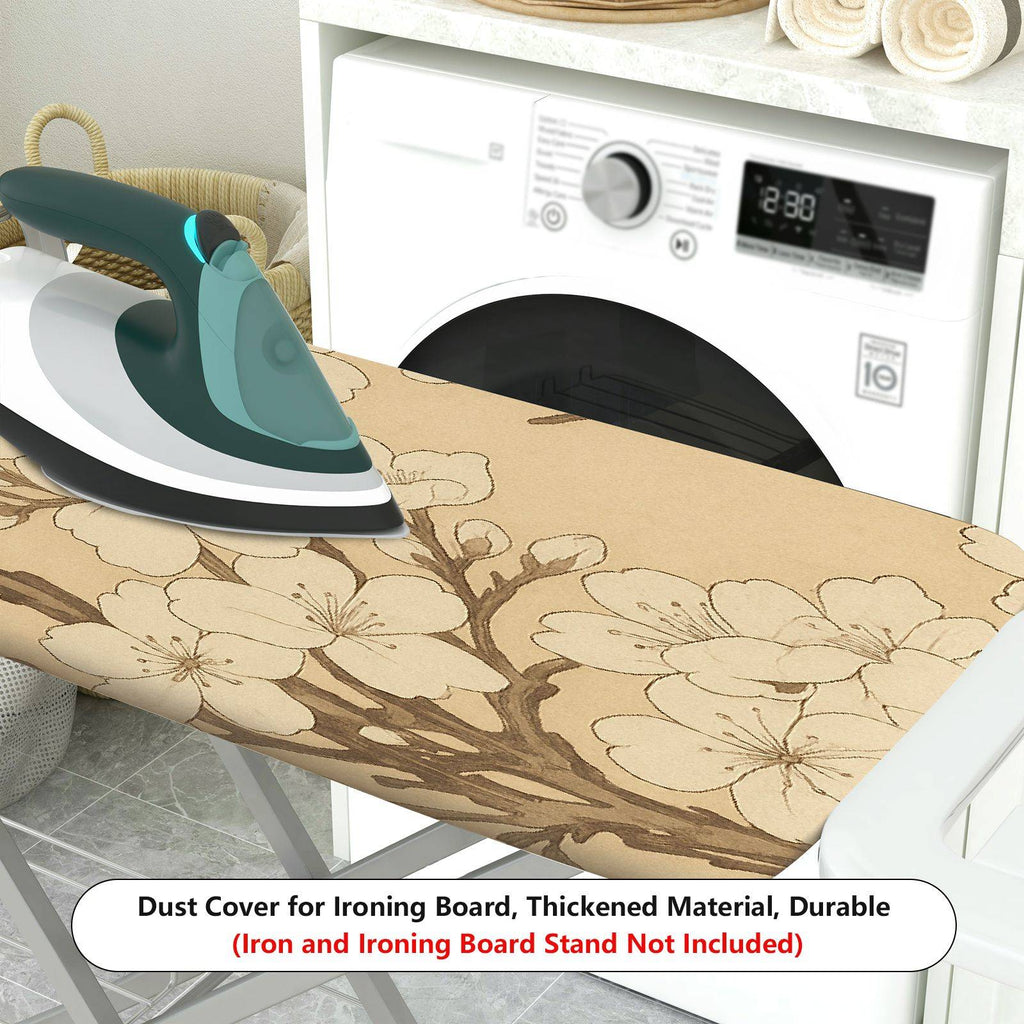 1-Piece Floral Blossom Beige  Ironing Board Cover, Universal Size, Without Board