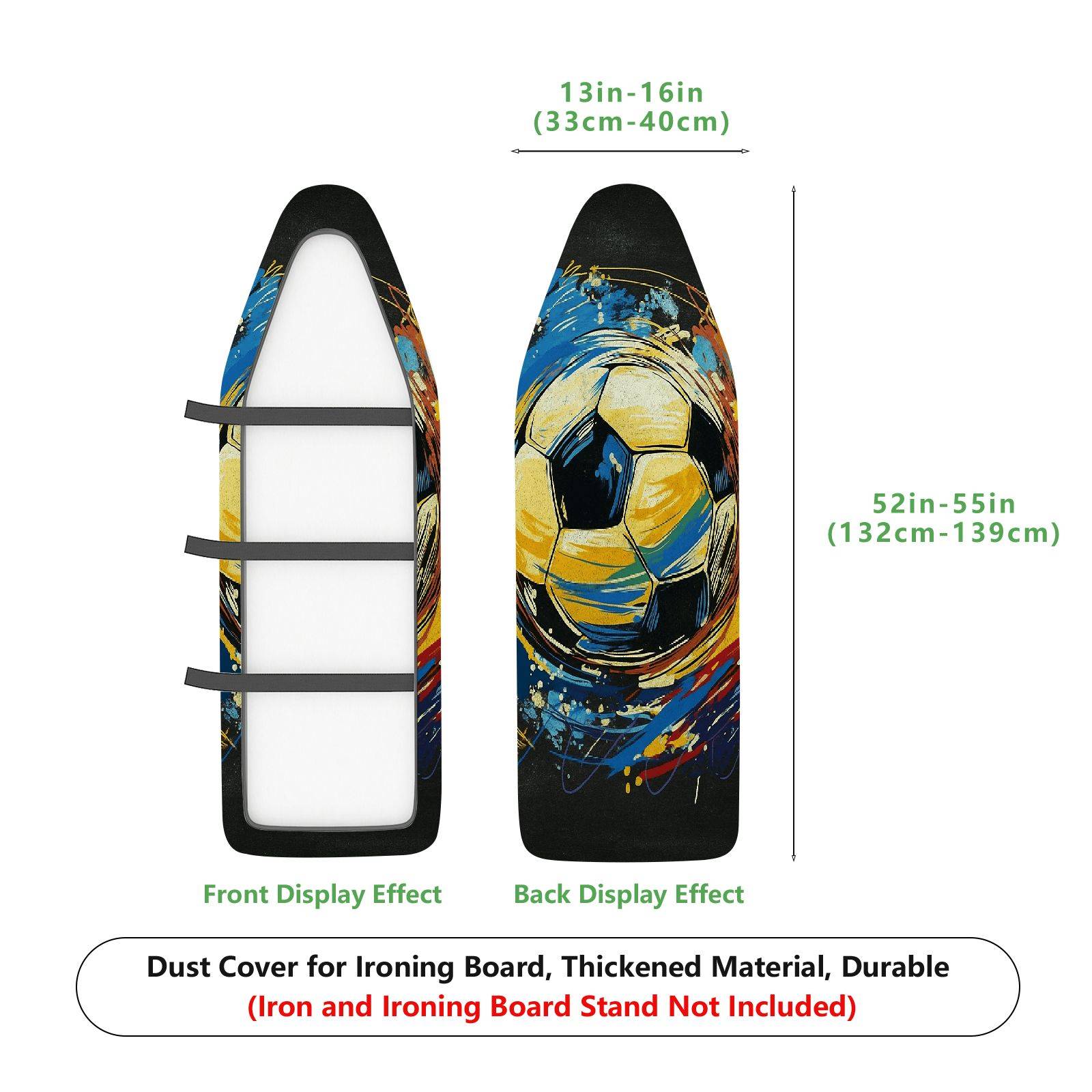 1-Piece Soccer Splash Abstract  Ironing Board Cover, Universal Size, Without Board