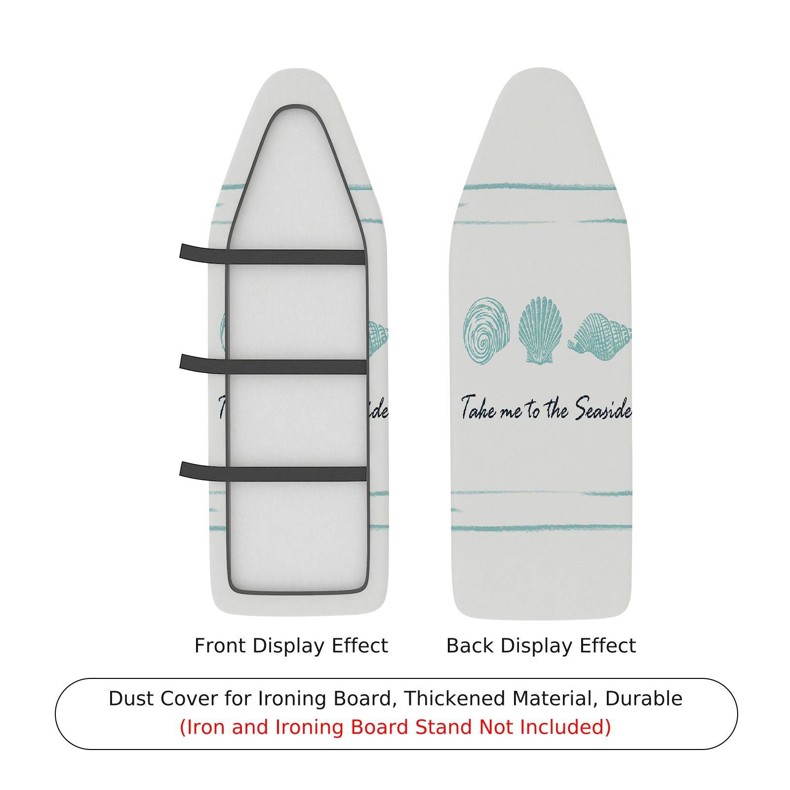 1-Piece Seashell Beach Ocean  Ironing Board Cover, Universal Size, Without Board