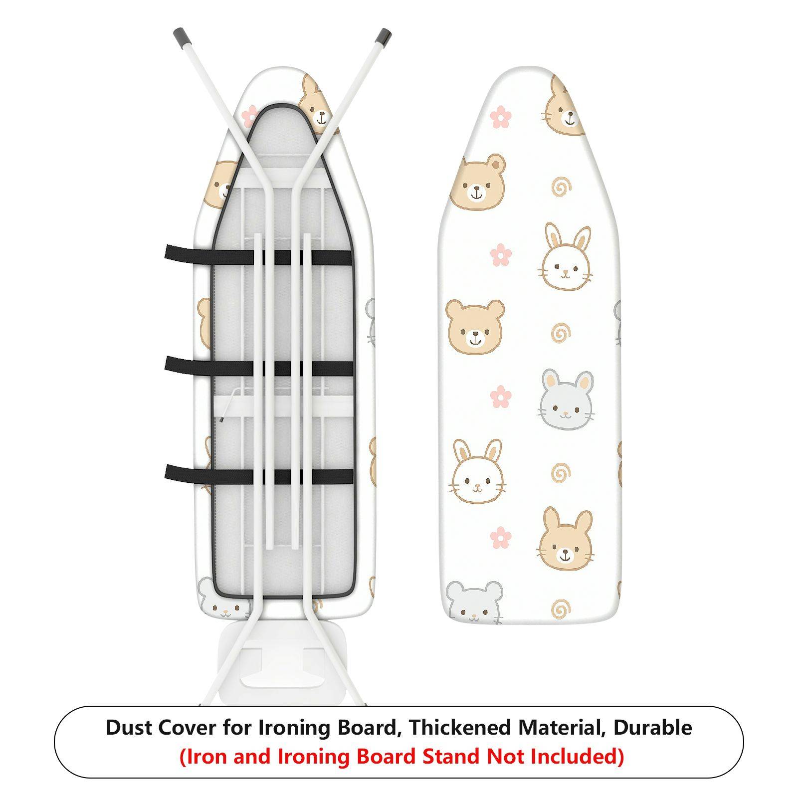 1-Piece Animal Printed  Bear Rabbit Patterns  Ironing Board Cover, Universal Size, Without Board